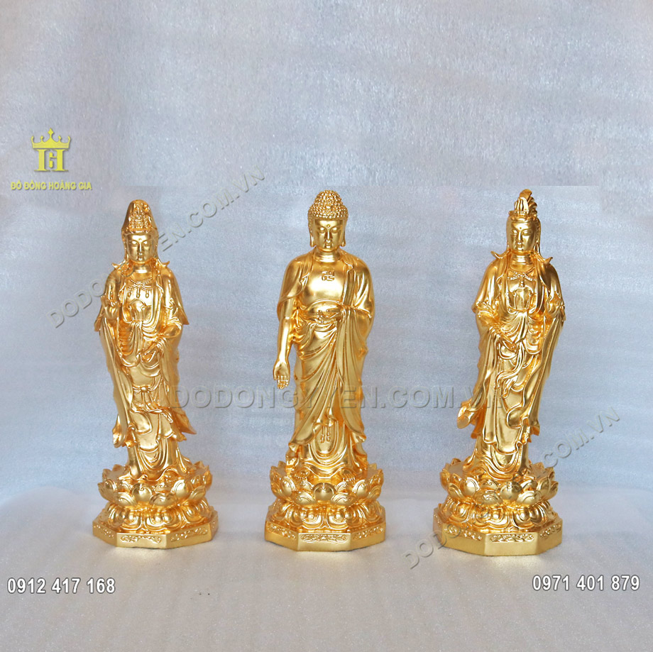 Mẫu tượng Phật A Di Đ&agrave; trong bộ T&acirc;y Phương Tam Th&aacute;nh đứng